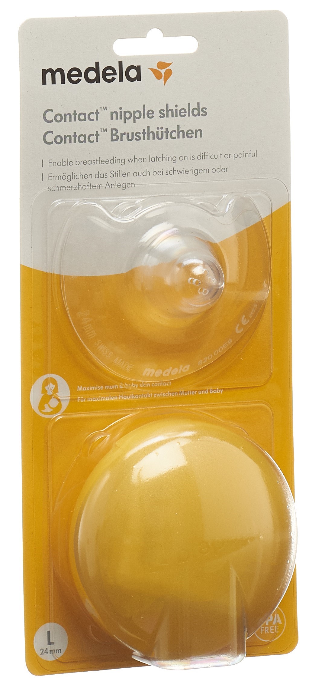 Medela Italia Srl 2er-Pack Stillhütchen Contact Größe L