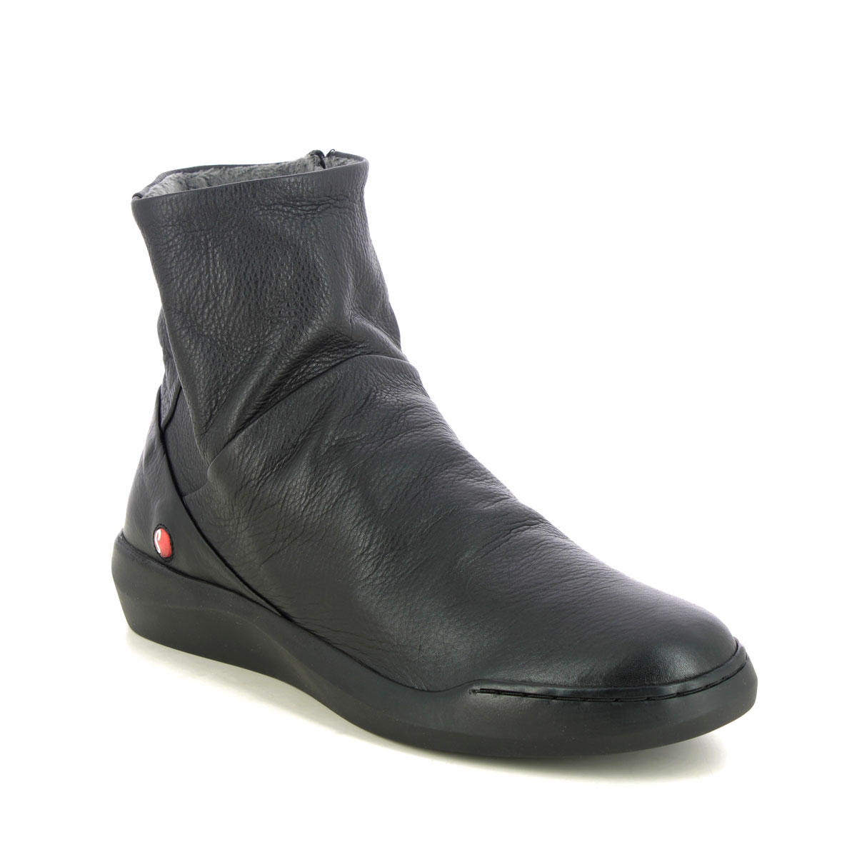 Softinos Bler Becky Zip Black leather Womens Ankle Boots P900550-000 in a Plain Leather in Size 41