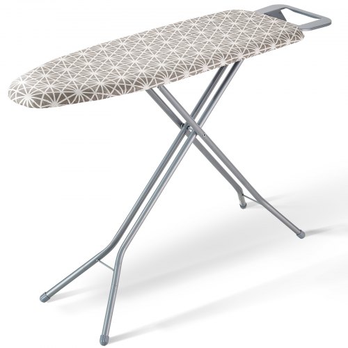  Ironing Board with Large 51 x 13 Ironing Surface, Thickened 4 Layers Iron Board with Heat Resistant Cover and 100% Cotton Cover, 7 Adjustable He