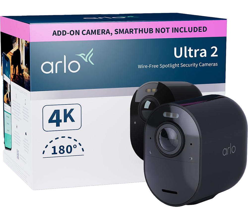 Arlo Ultra 2 4K Ultra HD WiFi Add-on Security Camera - Black, Black