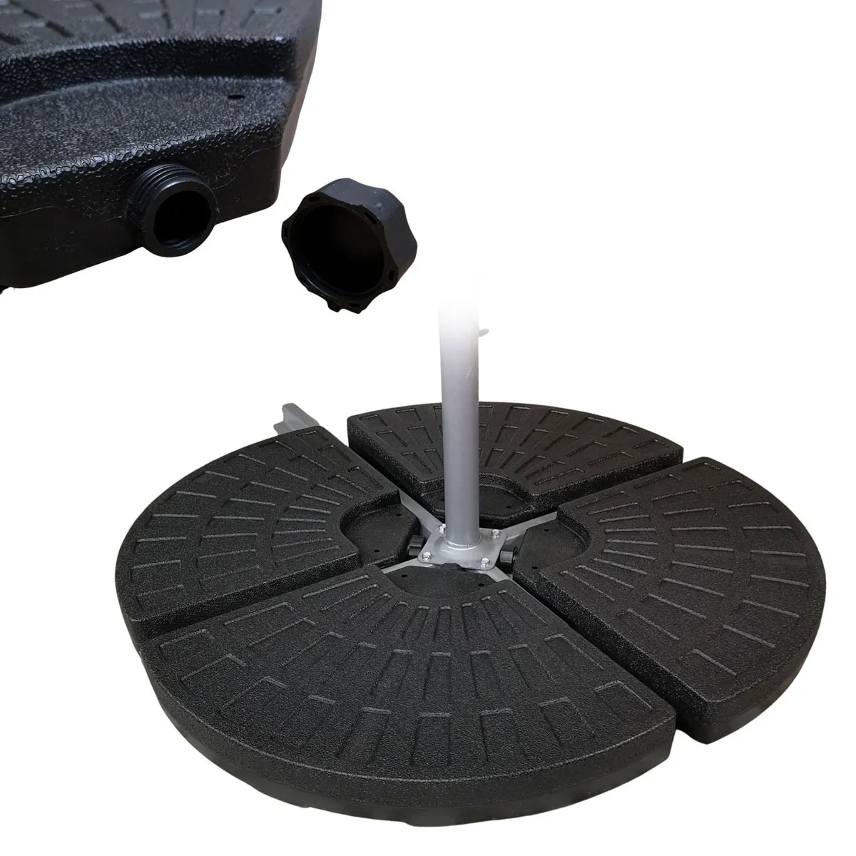  70kg 4 PCS Cantilever Parasol Base Weights Set Water or Sand Heavy Duty Parasol Weights for Banana and Hanging Garden Furniture Patio