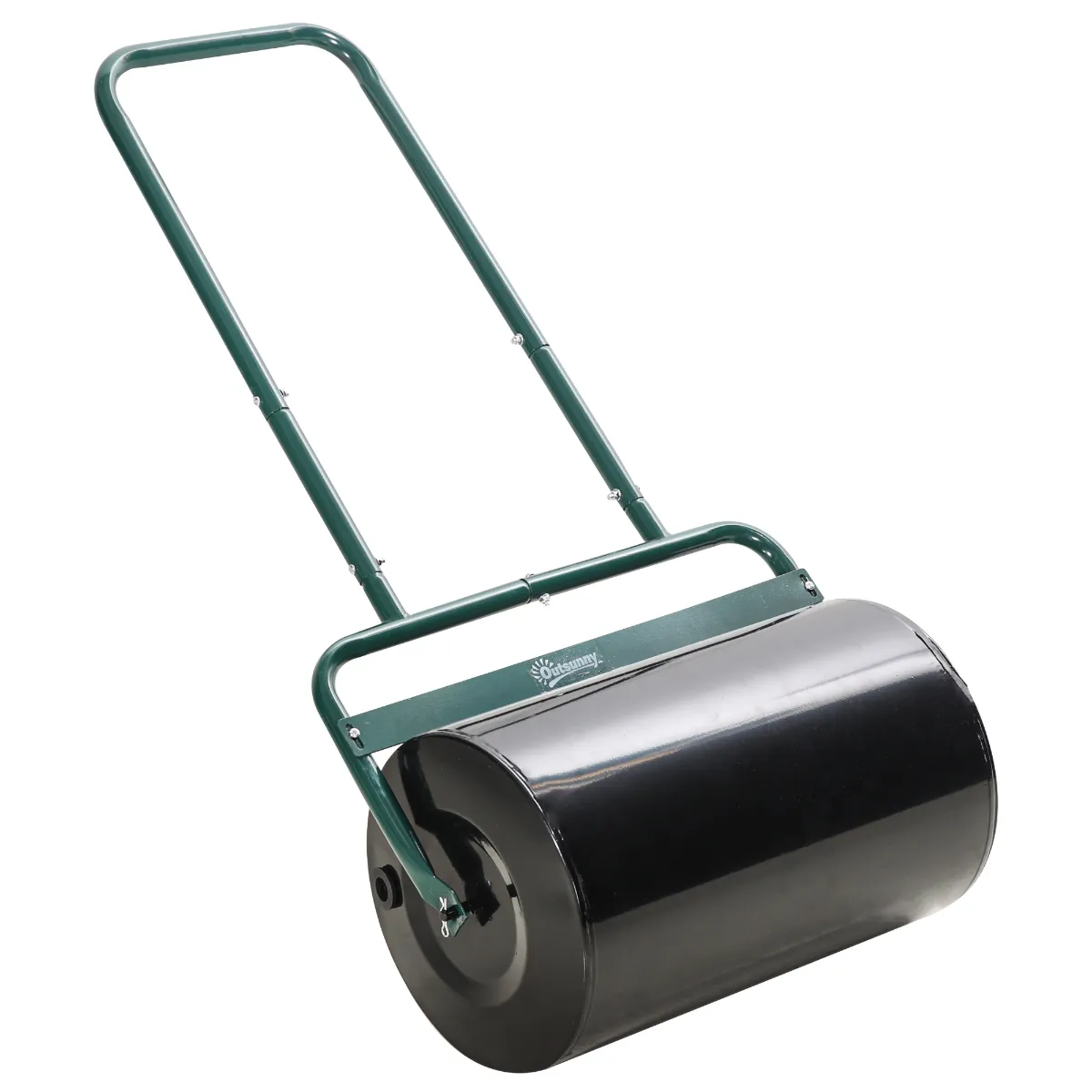 Outsunny 38L Fillable Cylinder Steel Garden Lawn Roller - Dark Green, Green