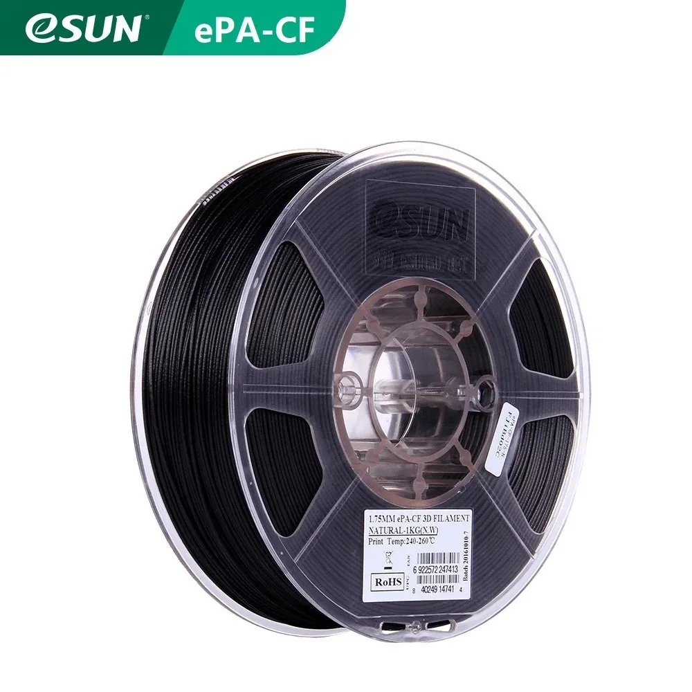 ESUN Carbon Fiber Filled Nylon Filament Pa-cf 1.75mm 3d Printer Filament 1kg 2.2lbs Spool 3d