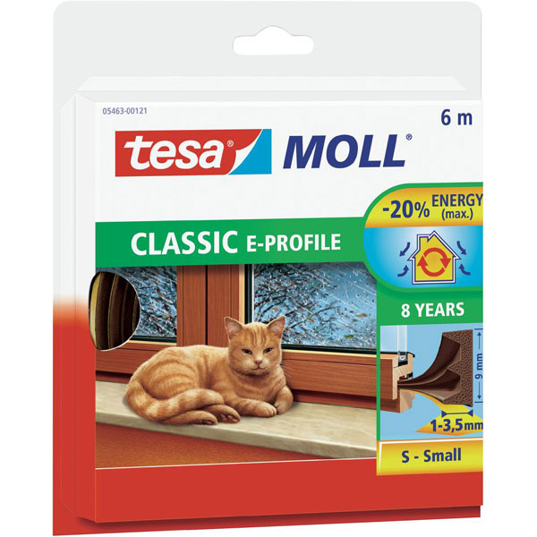 Tesa ® 05463 Classic E-Profile Rubber Sealing Insulation White 9mm x 6m