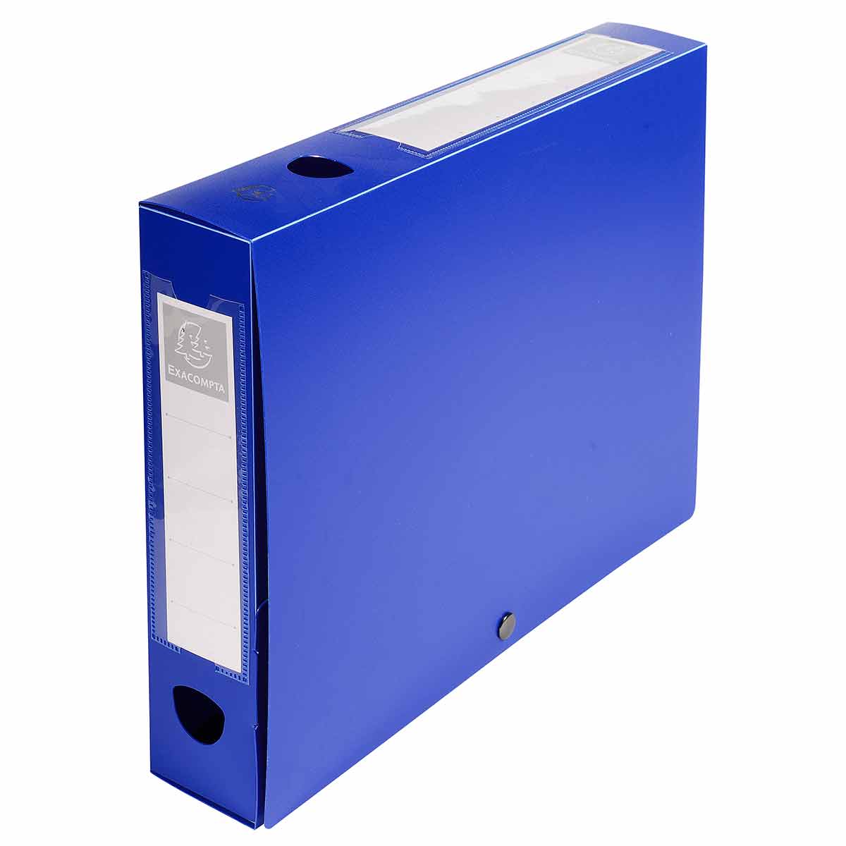 Exacompta Exacompta Press Stud Opaque Filing Box 60mm Spine A4 Pack of 10, Blue | Filing & Folders > Box Files > Box Files