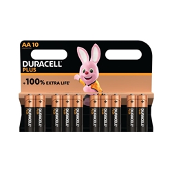 Duracell AA Plus Batteries (Pack of 10), Black