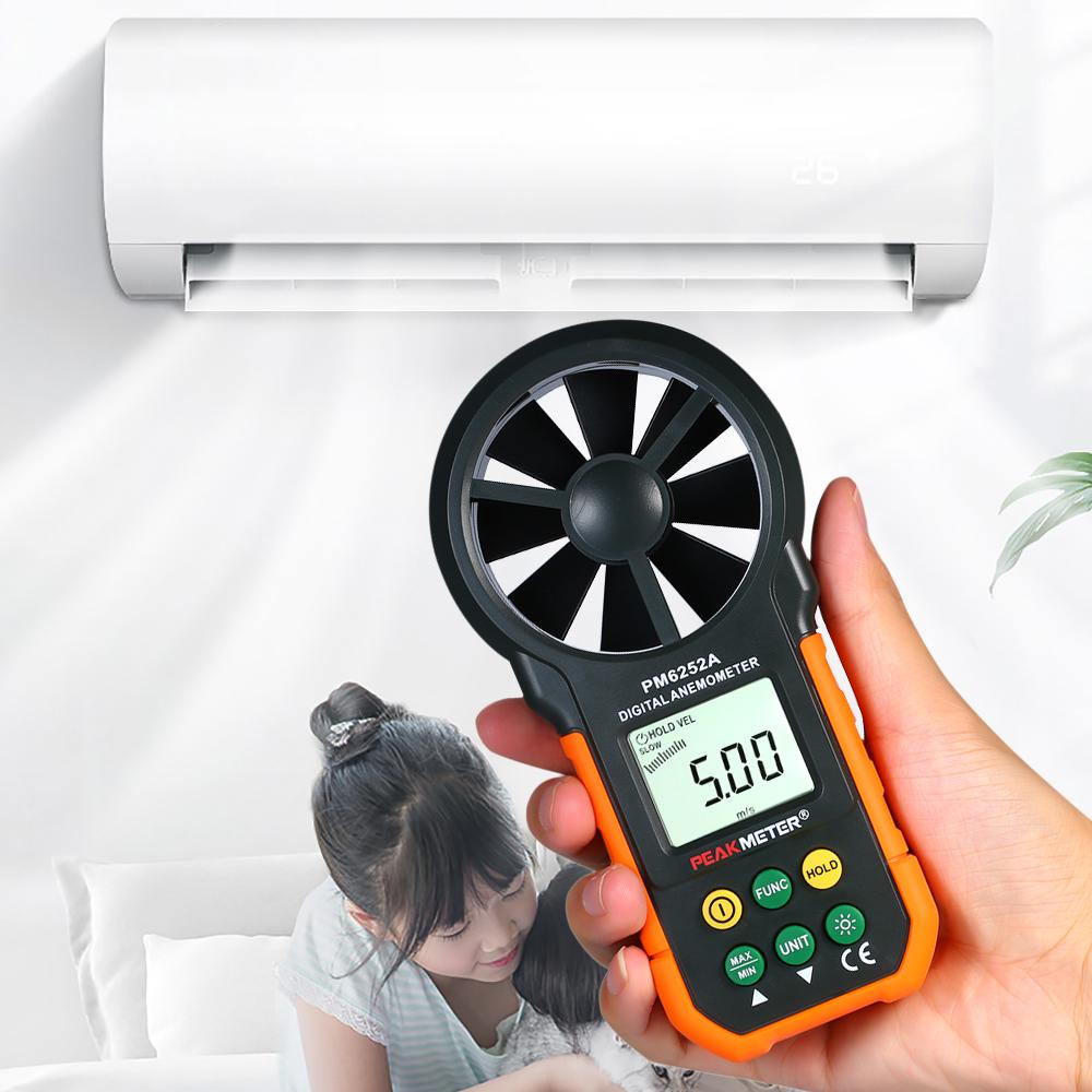 TOMTOP JMS Anemometer Portable Wind Speed Meter Black & Orange PEAKMETER Handheld orange/black