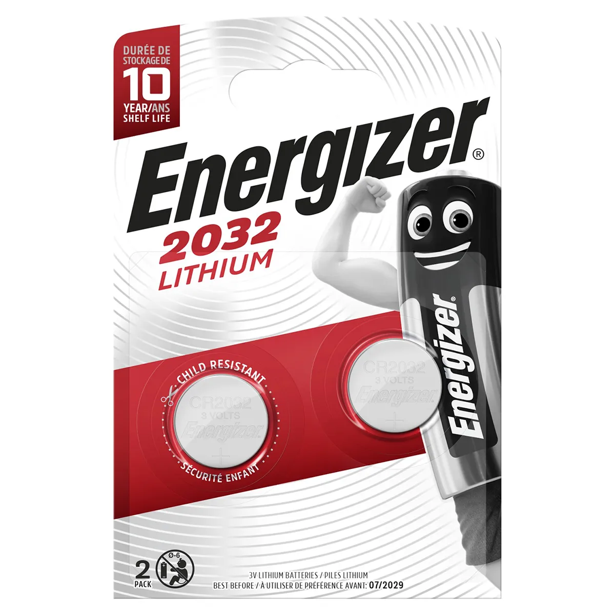 Energizer 2032 Lithium Coin Batteries - 2 Pack