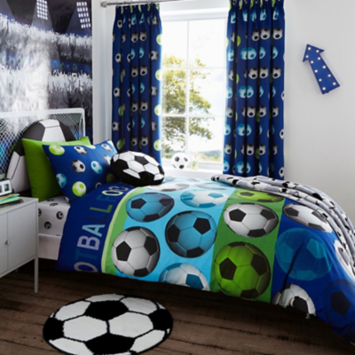 Catherine Lansfield 'Football' Duvet Set|Size: Double|blue