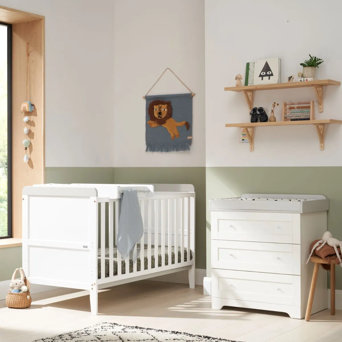 Rio Cot Bed 3-Piece Nursery Furniture Set gray,white