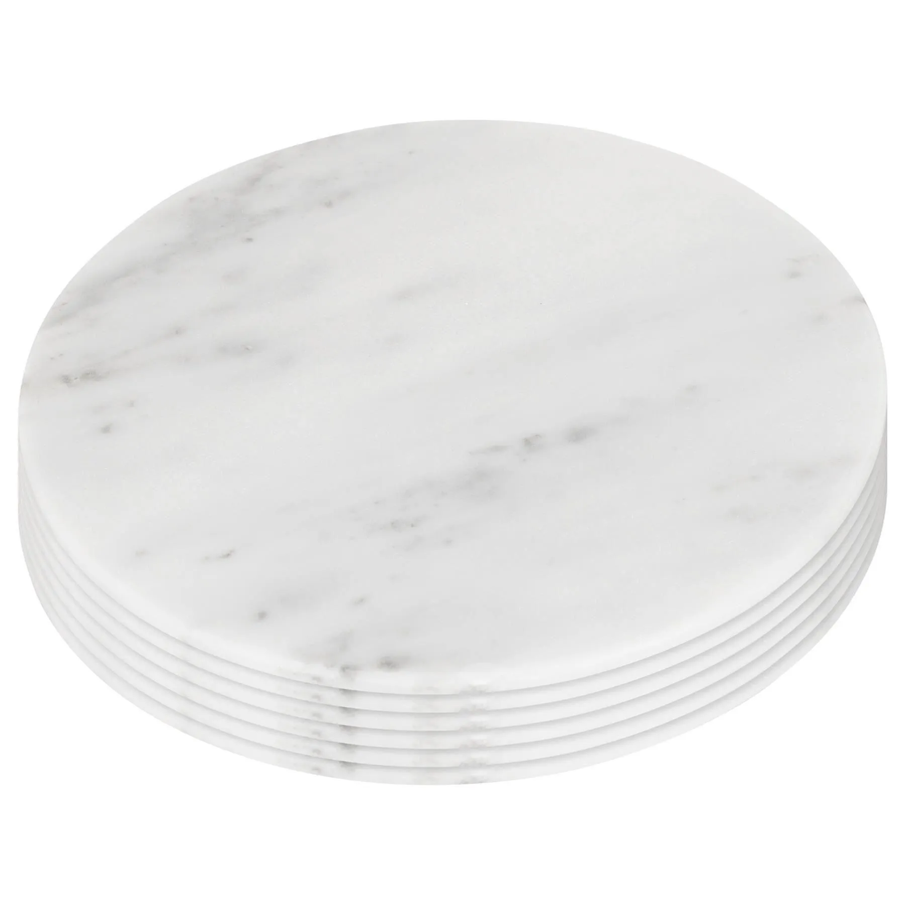 Argon Tableware Round Marble Placemats - 30cm - Black - Pack of 6 - White - One Size