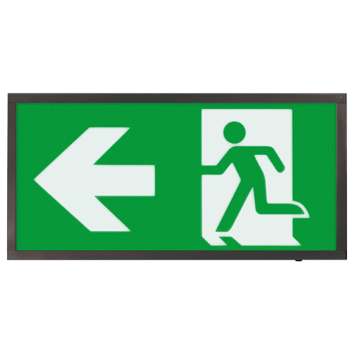 Duceri 3w Led Maintained Emergency Black Sign Left