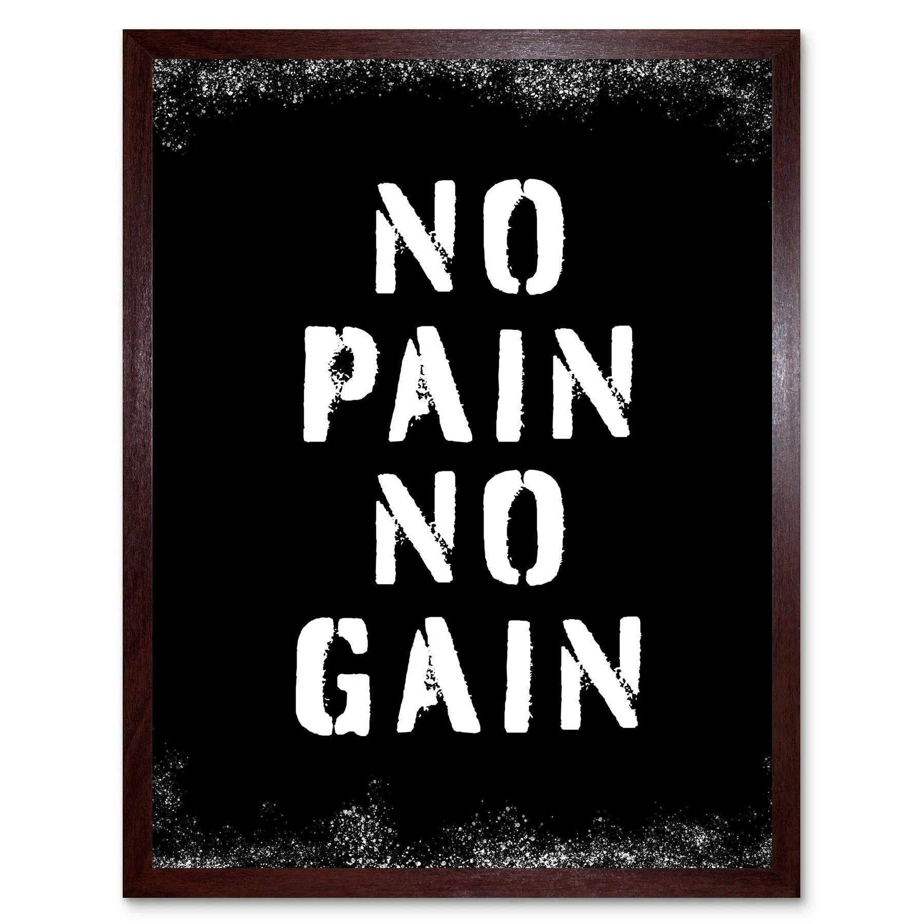Wall Art Print Exercise Decor Inspiration No Pain No Gain Inspirational Gym Decor Art Framed