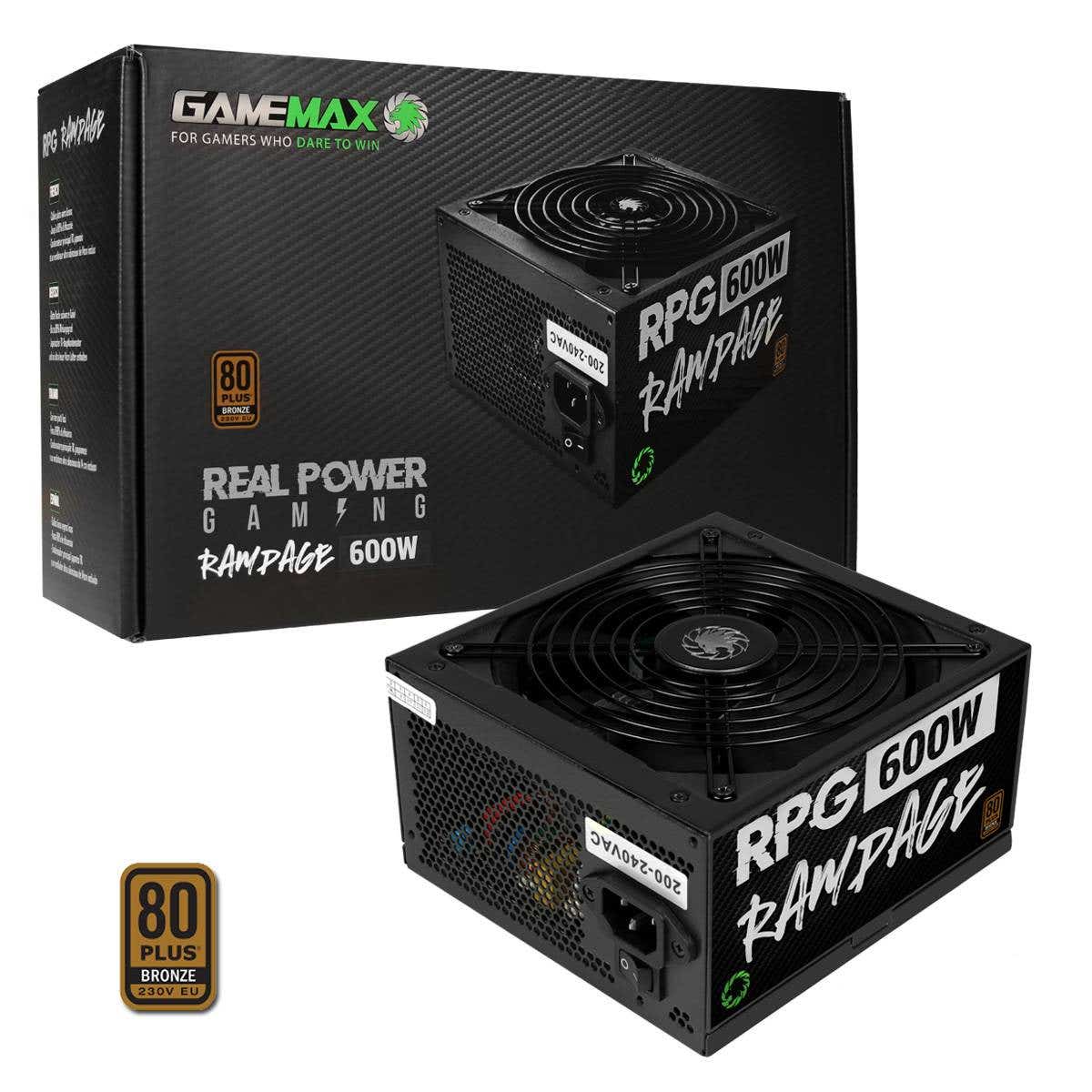 GameMax RPG Rampage 600W Power Supply 80 Plus Bronze