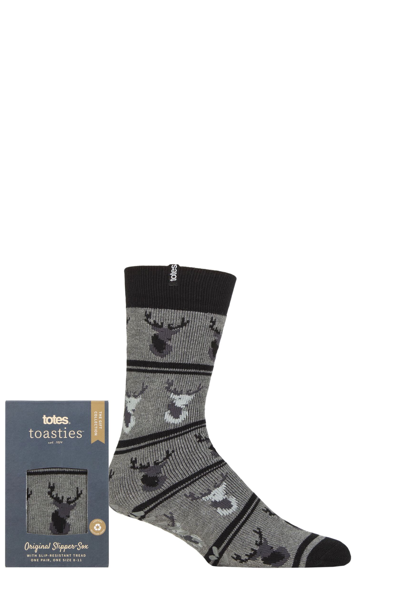 Totes Toasties Original Slipper Socks Mens Socks Stag