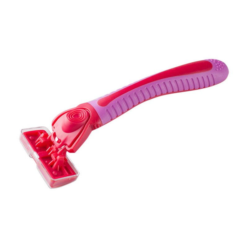 Rasoio con lame intercambiabili in una scatola di immagazzinaggio - Rosso