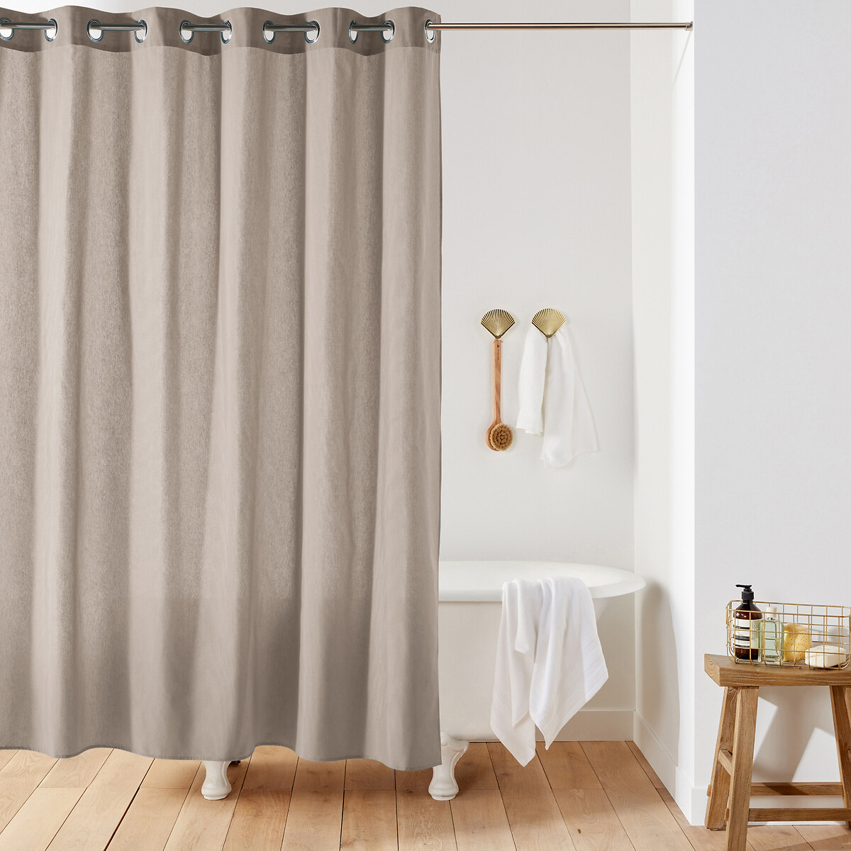 La Redoute Interieurs Scenario Plain Canvas Shower Curtain by La Redoute