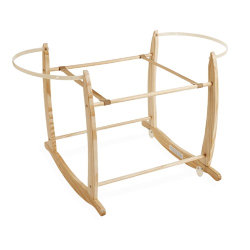Clair De Lune Moses Basket Deluxe Rocking Stand - 2023, Natural