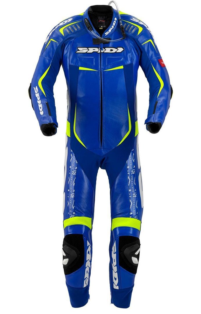 Spidi Track Wind Replica Evo One Piece Motorcycle Leather Suit, blue, Size 50, blue, Size 50