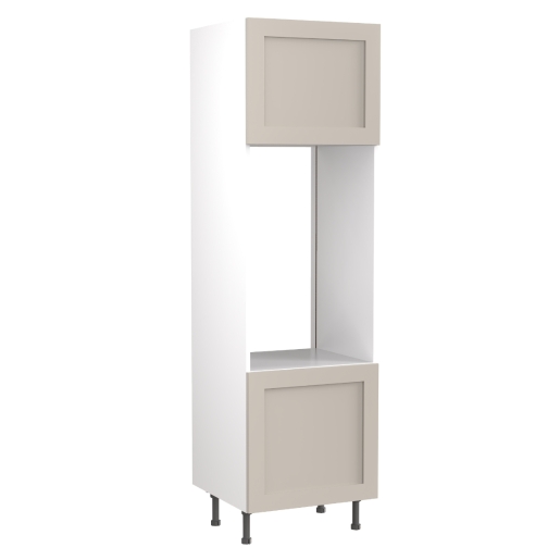 KitchenKIT Shaker 60cm Double Oven Unit- Matt Light Grey