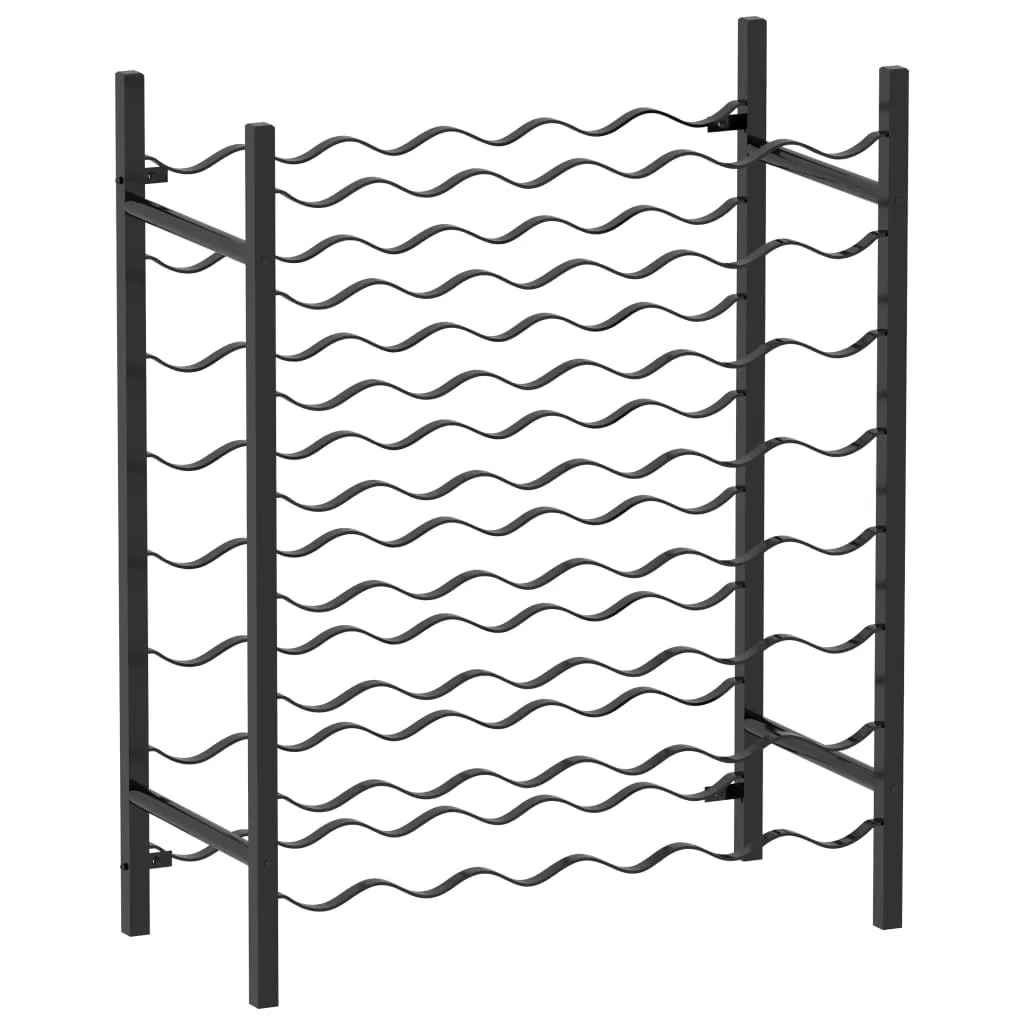 VidaXL Wine Rack for 48 Bottles Black Metal