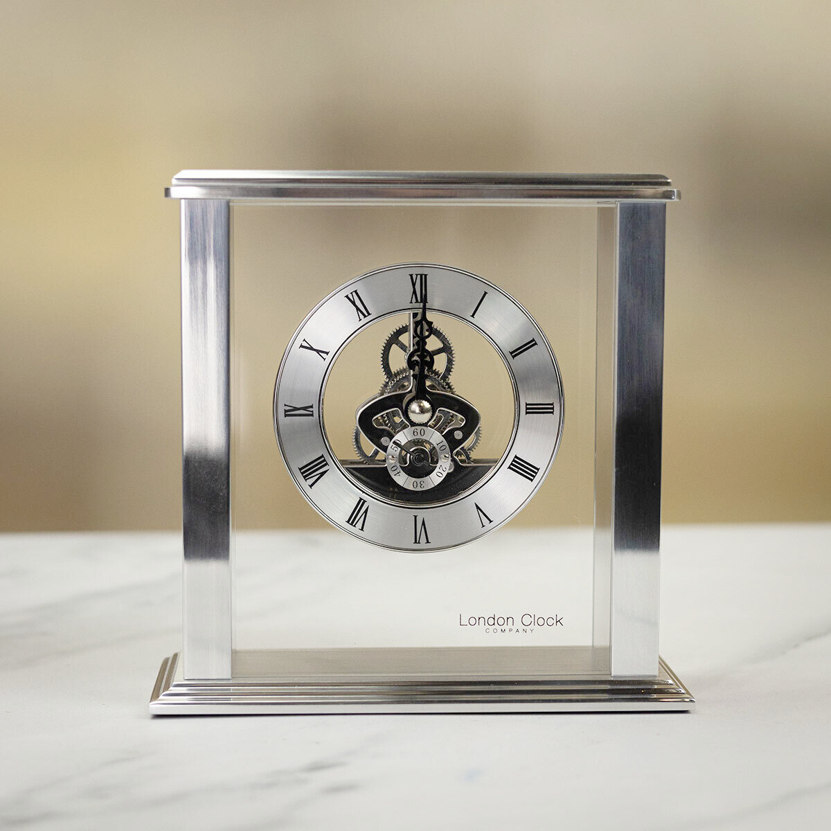 London Clock Company Simple Frame Skeleton Mantel Clock gray