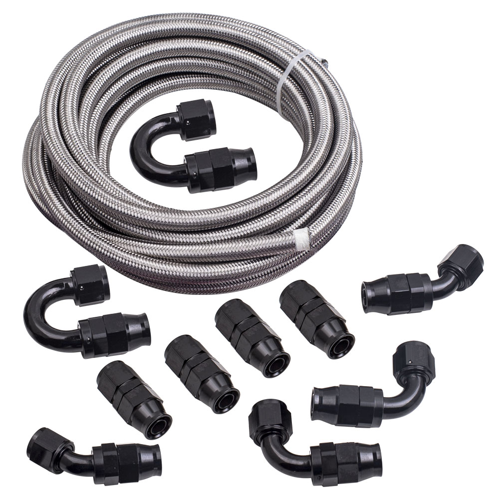 MaXpeedingrods -10AN AN10 Ethanol E85 Stainless Steel PTFE Fuel Line 20FT Fitting Hose