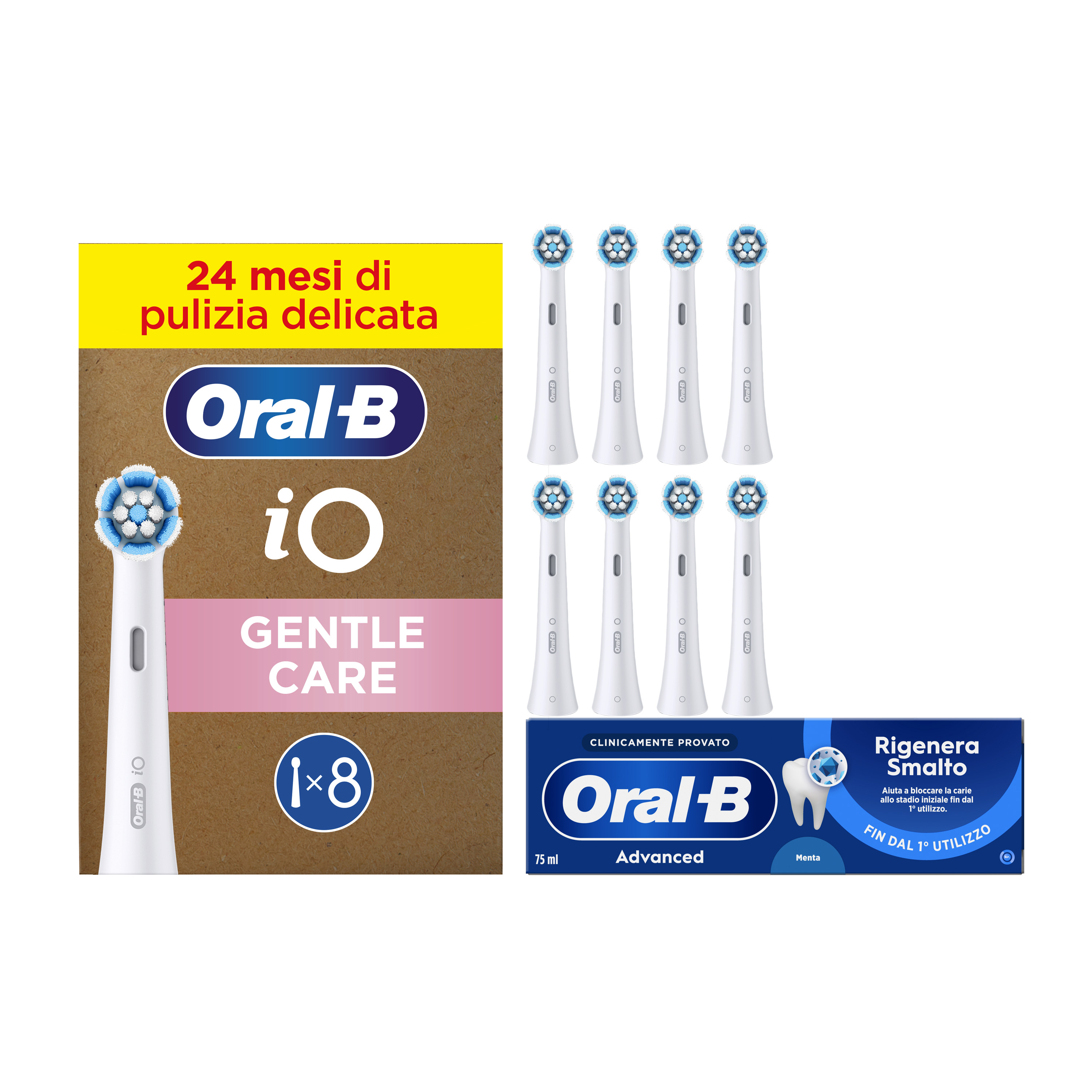 Oral-B iO Gentle Care Original Brush Heads White 8 Pieces