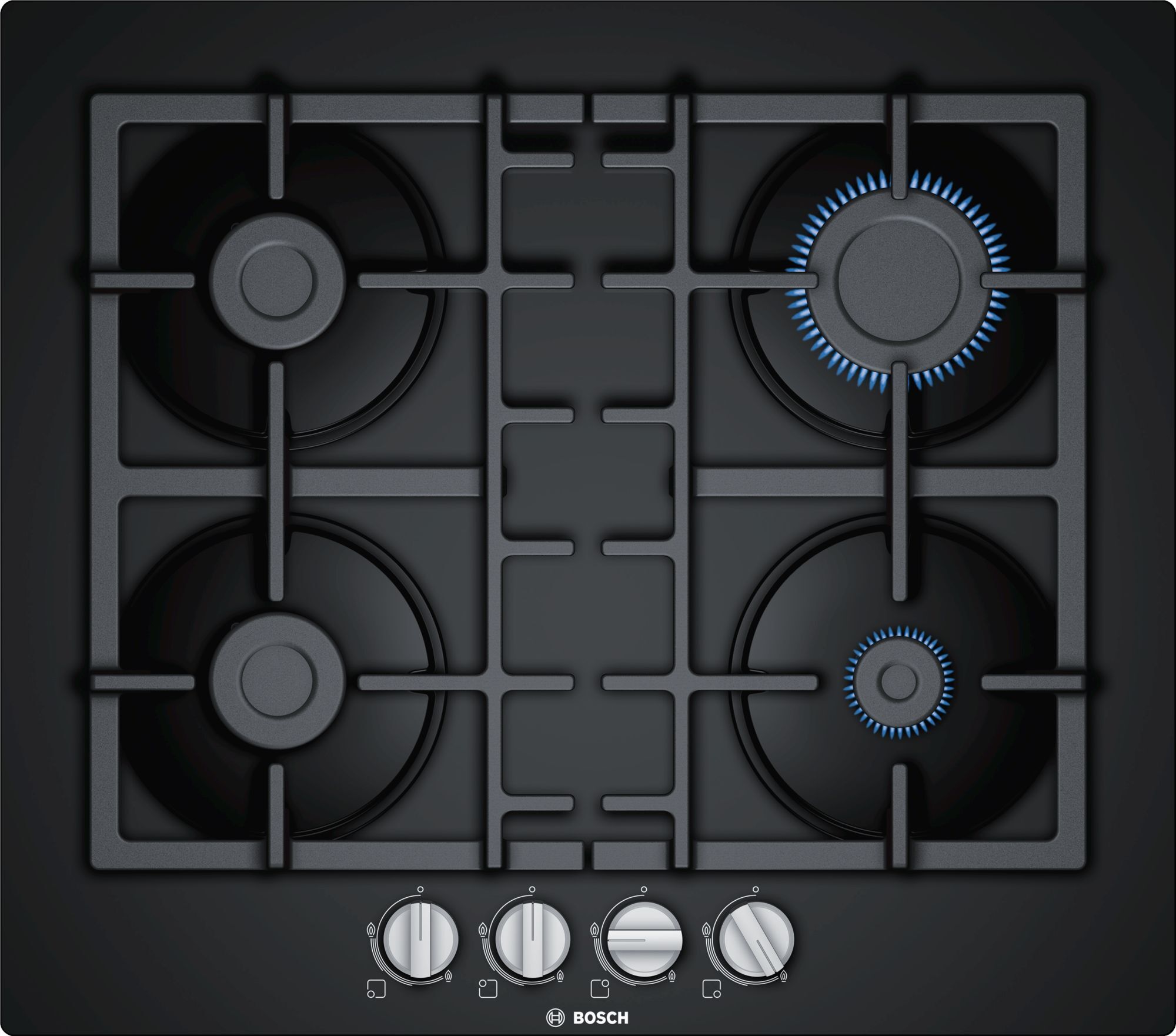 Bosch Series 4 PNP6B6B90 59cm Gas Hob - Black