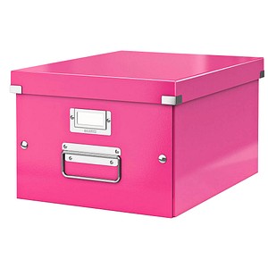 Leitz Leitz WOW Click & Store Medium Box, Pink | Storage Boxes > Cardboard Archive Boxes > Cardboard Archive Boxes