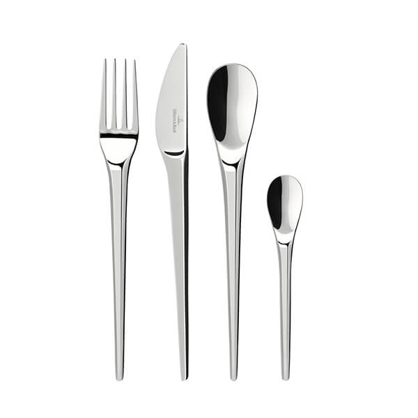 Villeroy & Boch Newmoon 24 Piece 18/10 Stainless Steel Cutlery Set, Service for 6 gray