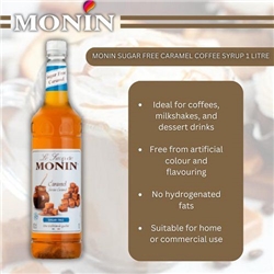 Monin Caramel Sugar Free Syrup 1L