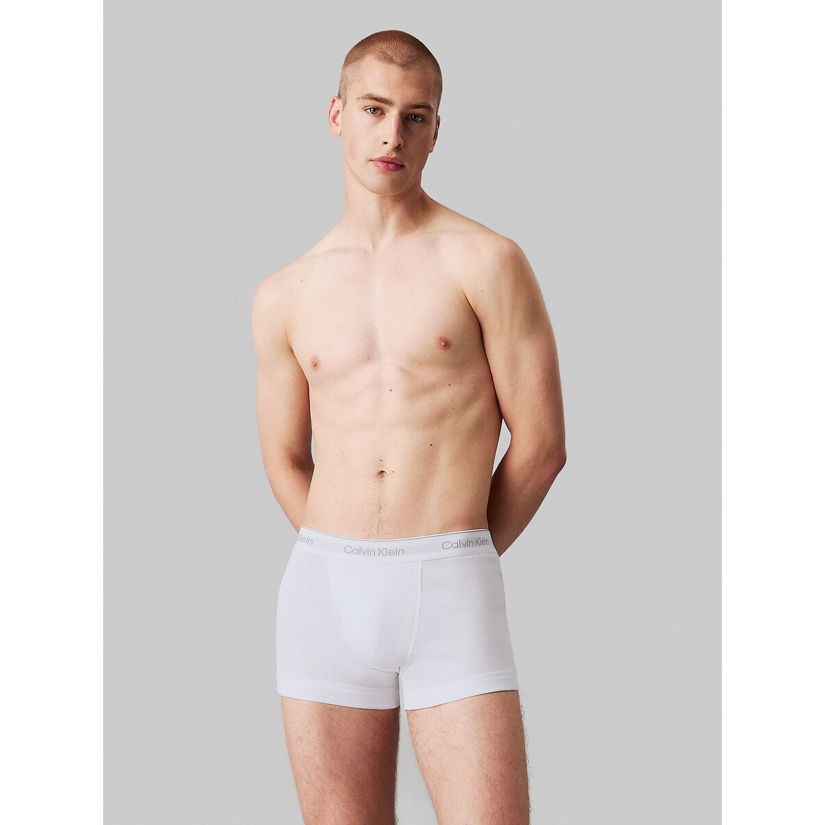 Calvin Klein Underwear Mens Cotton Trunk 3 Pack Colour: Black/Grey Heather/White, Size: L