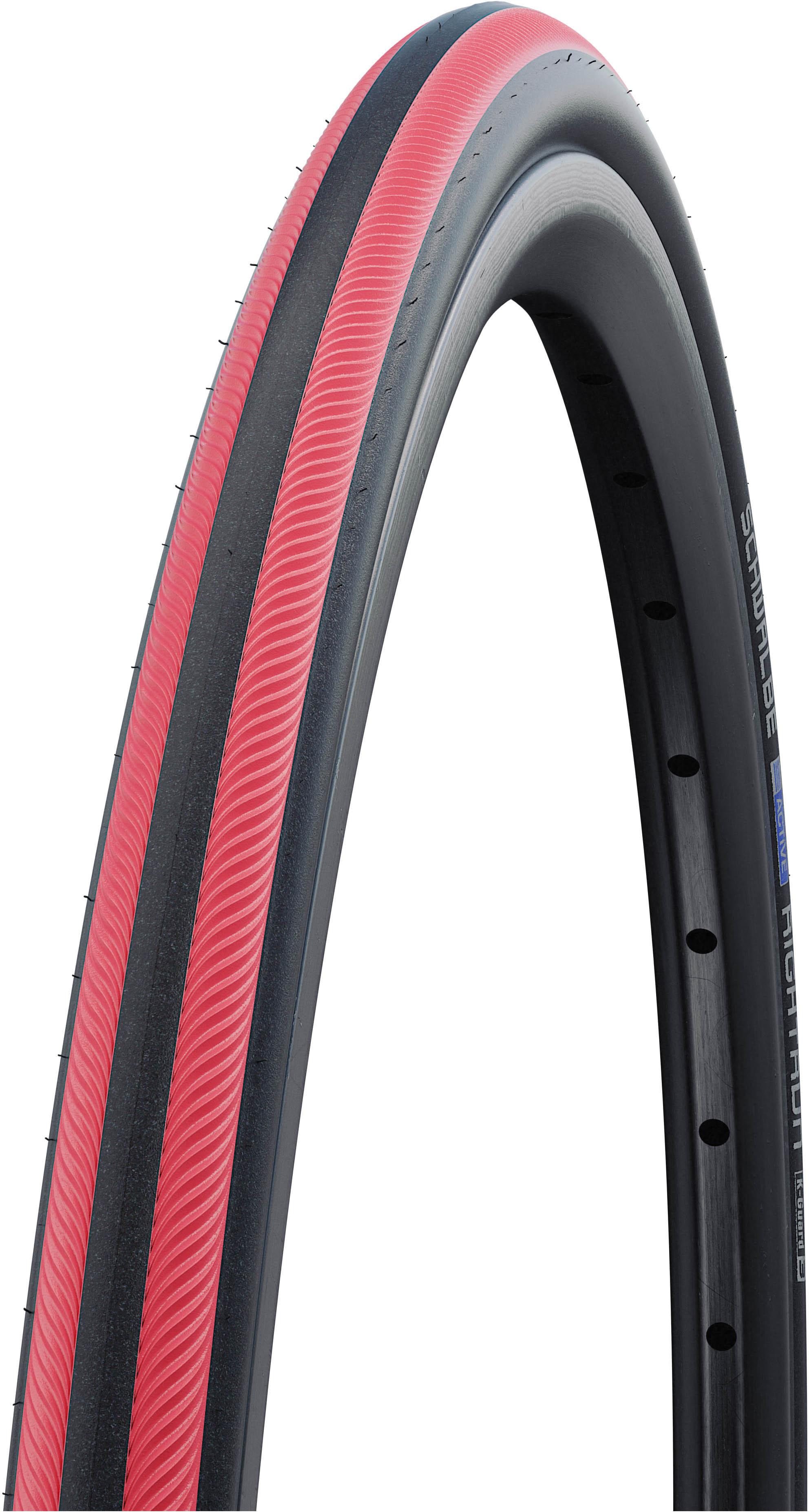 Schwalbe Rightrun K-Guard Wheelchair Tyre, Red Stripes, 25-540 (24X1.00 Inch)