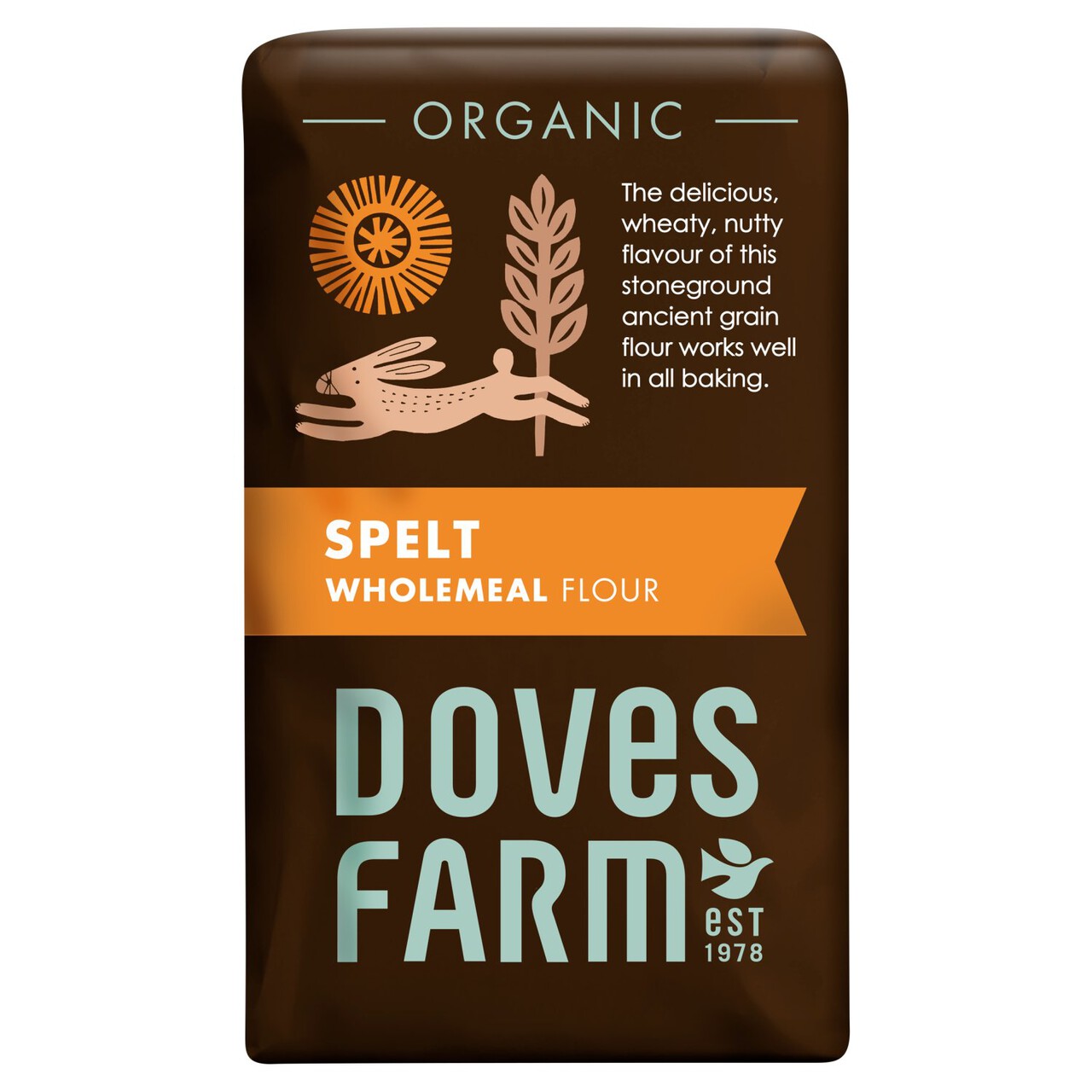 DOVES FARM Organic Stoneground Wholemeal Spelt Flour 1kg