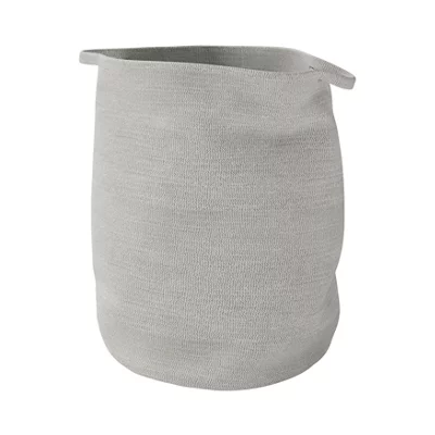 GoodHome Elland Pebble & White Cotton Laundry Bin, 59L