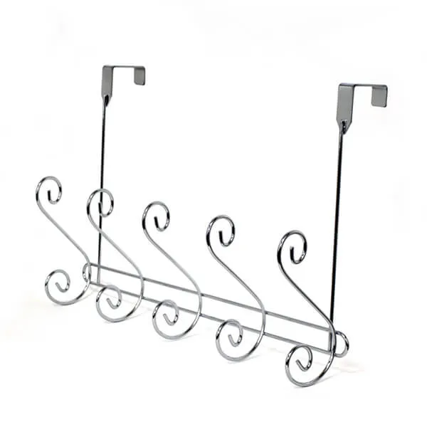 Showerdrape Lyrical Chrome Over Door Storage Hooks