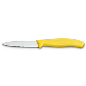 Victorinox Paring knife with 3  serrated blade and yellow synthetic handle - SwissClassic - Victorinox