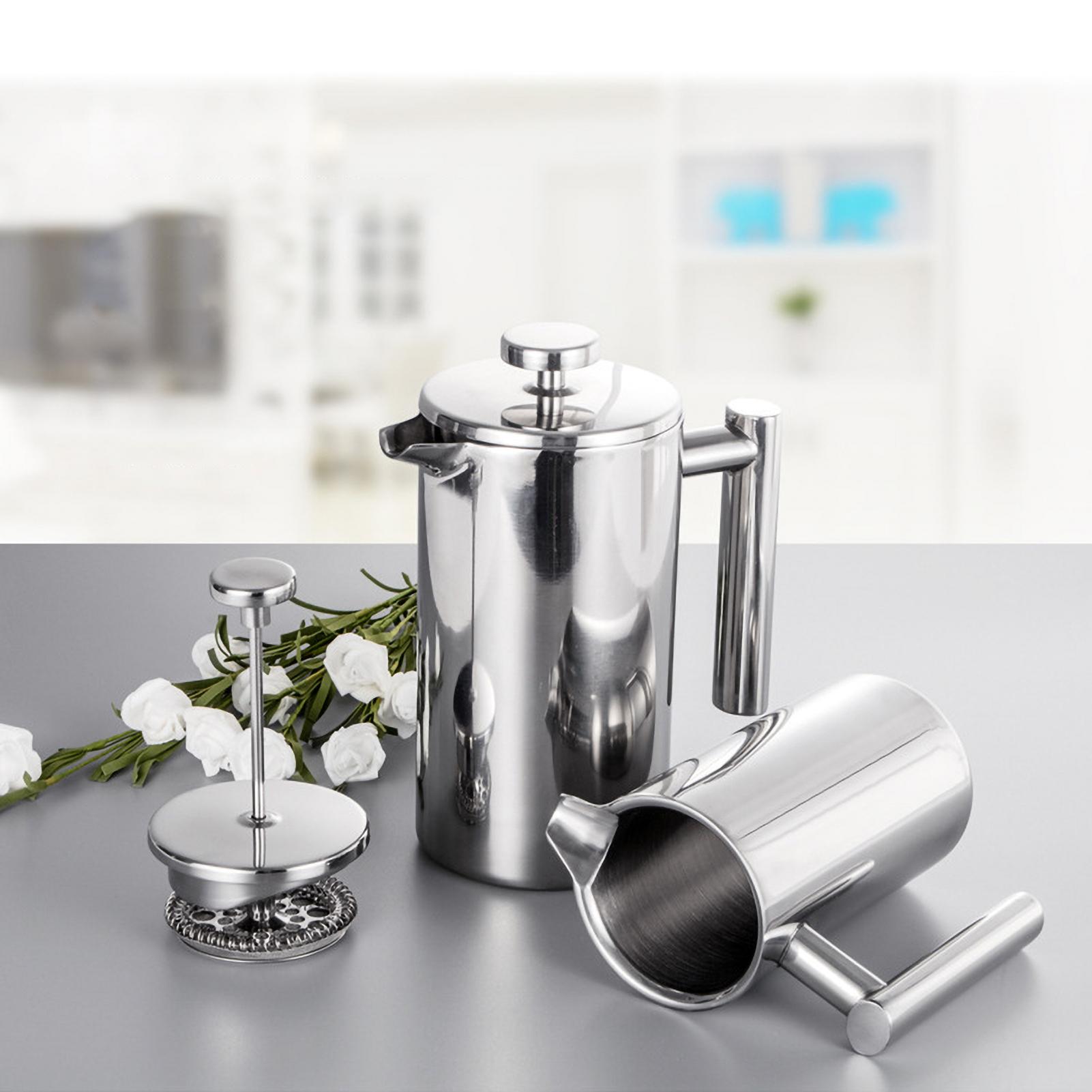 TOMTOP JMS 350ml/800ml/1000ml French Press Coffee Maker Stainless Steel Double Walled Insulated Coffee Maker Pot 350ml