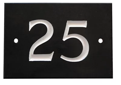 The House Nameplate Company Slate house number 25 V Carved