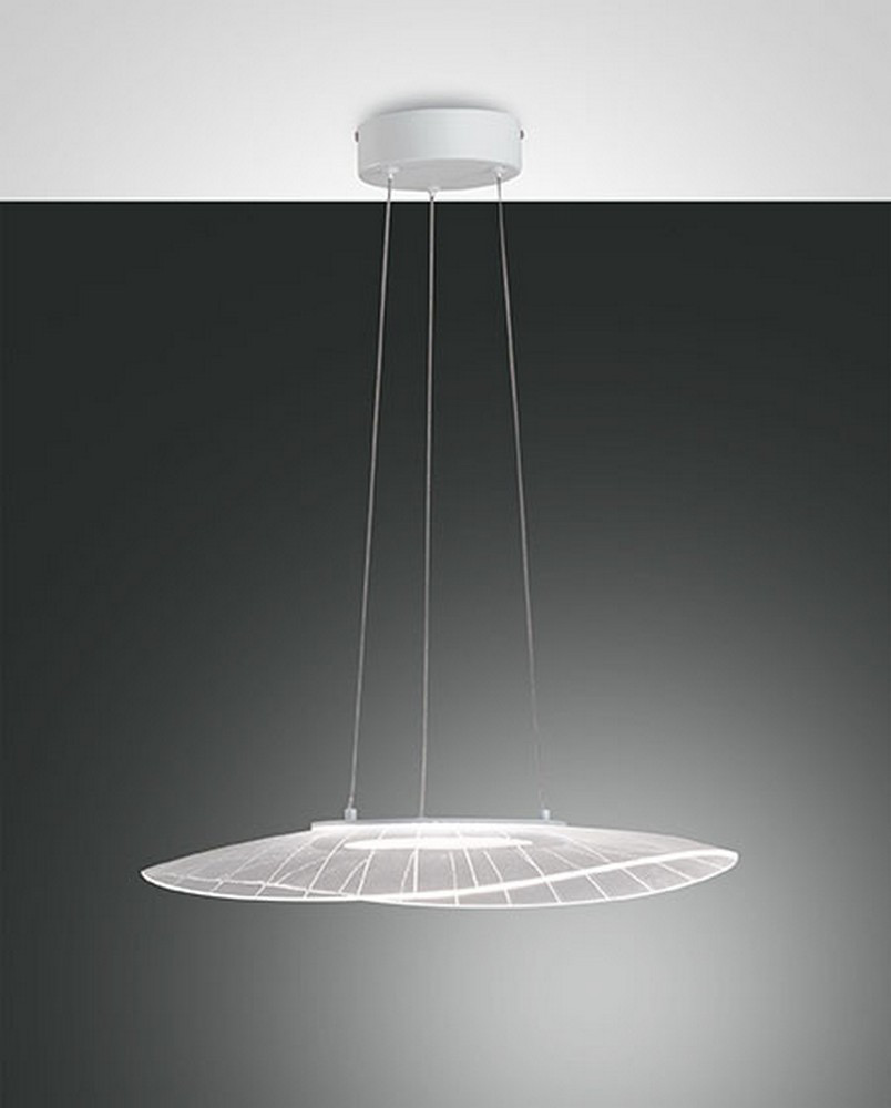 FABAS LUCE Lighting Vela LED Dome Pendant Ceiling Lights White Glass