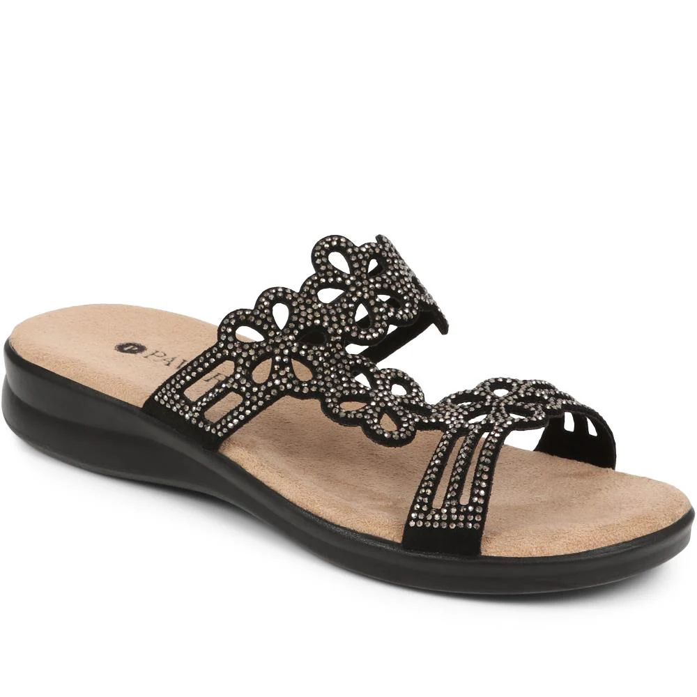 Pavers Embellished Floral Mules