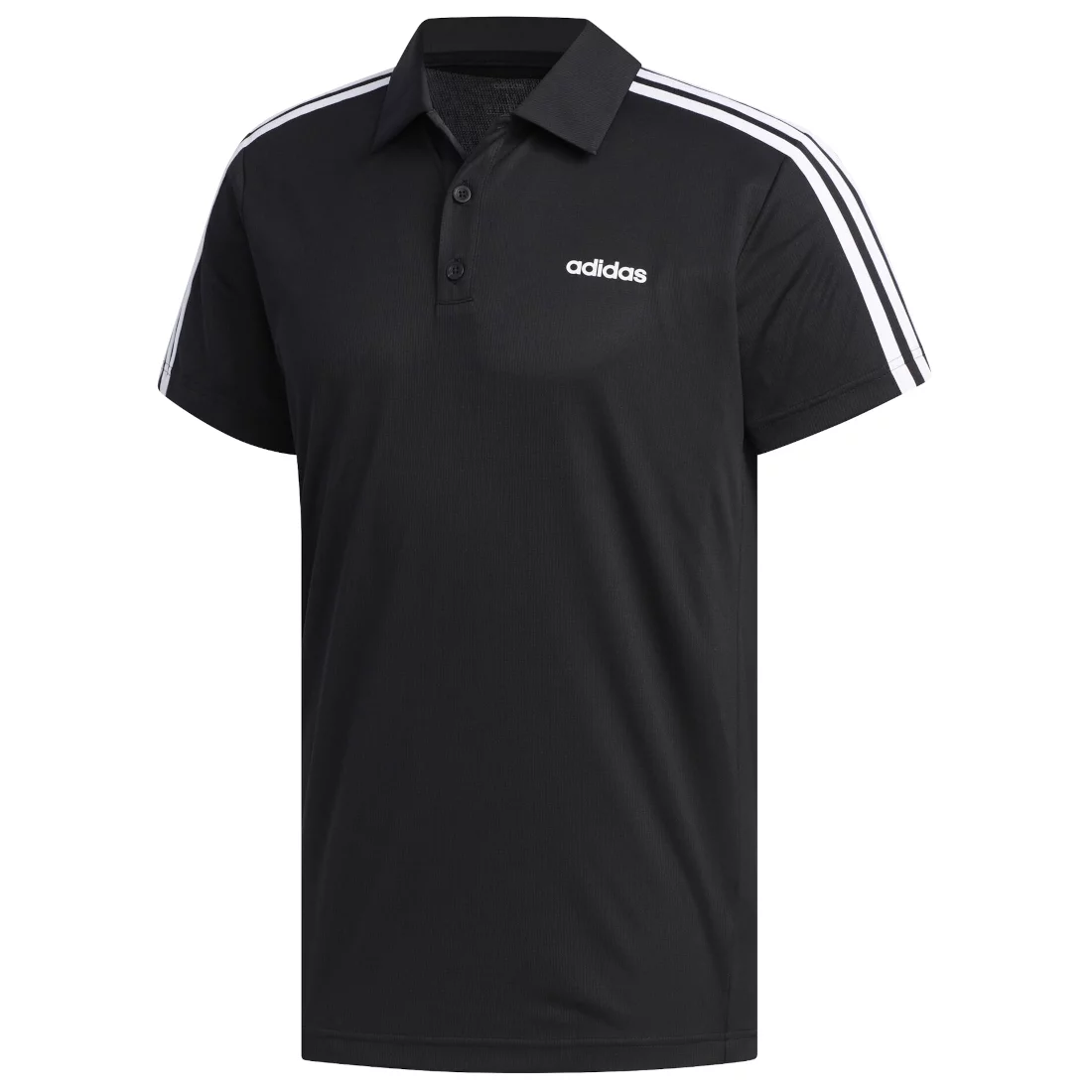 Adidas Designed 2 Move 3-Stripes Polo Shirt, Mens black T-shirts L black