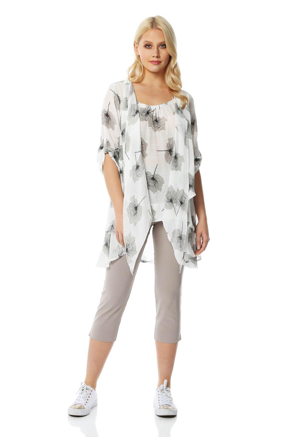 Crinkle Print Tunic Top