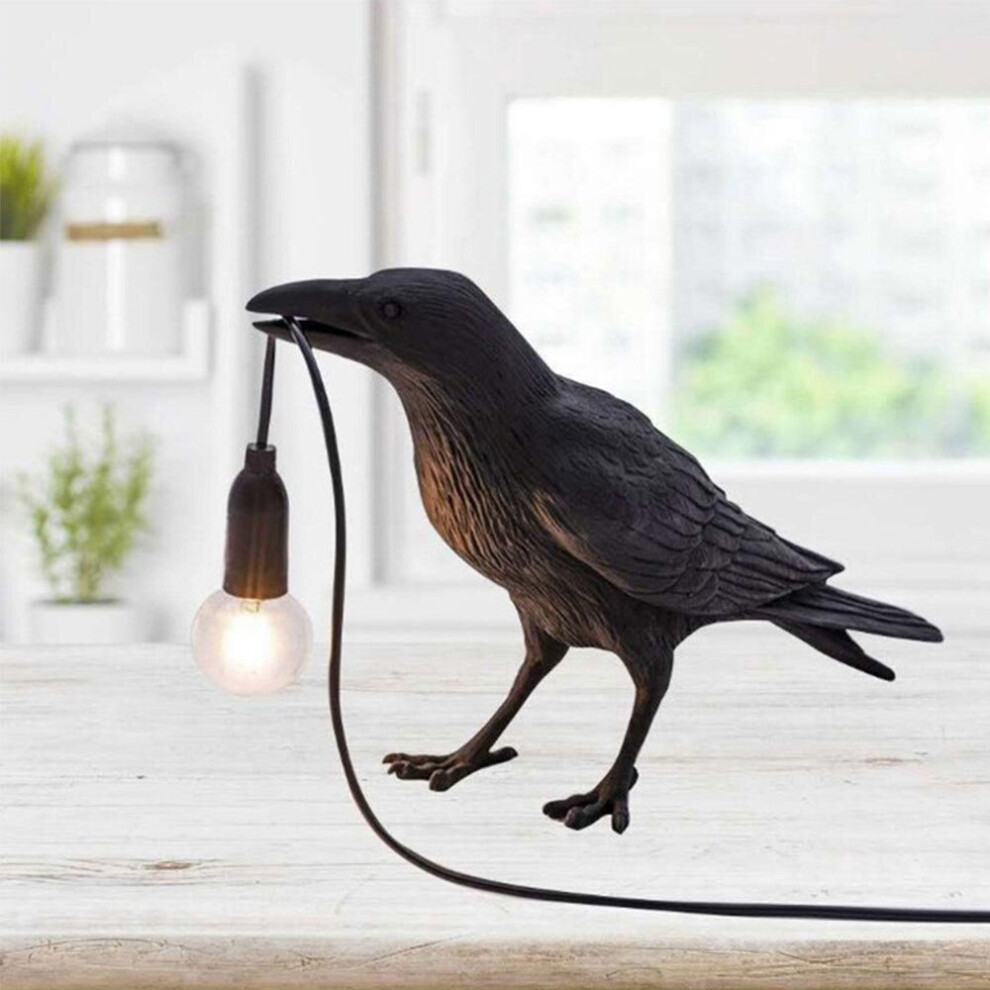 Unbranded Birds Table Lamps Crow LED Lamp Bedroom Wall Sconce Light Fixtures With Plug Acc