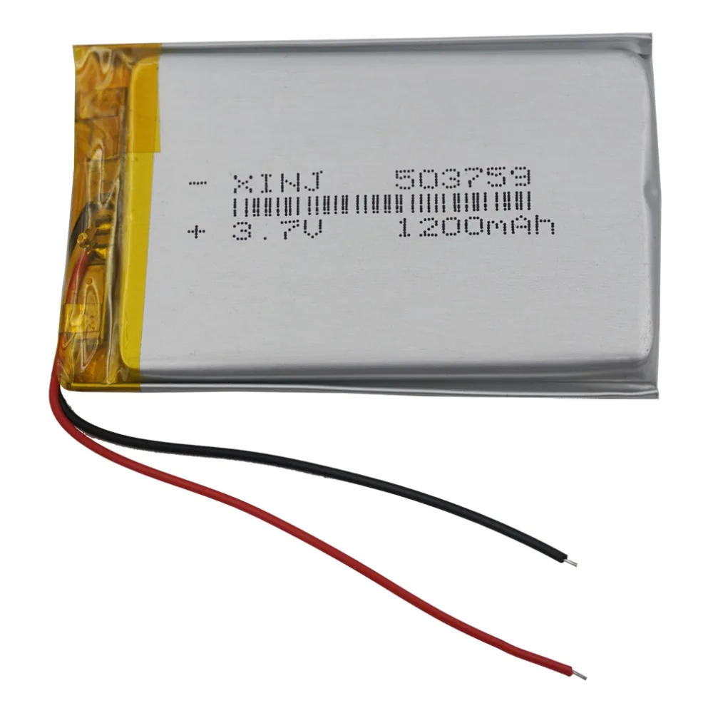 XINJ 3.7v 1200 Mah 4.44wh 503759 Li Lithium Polymer Lipo Battery For Gps Dashcam Sat Nav Bluetooth