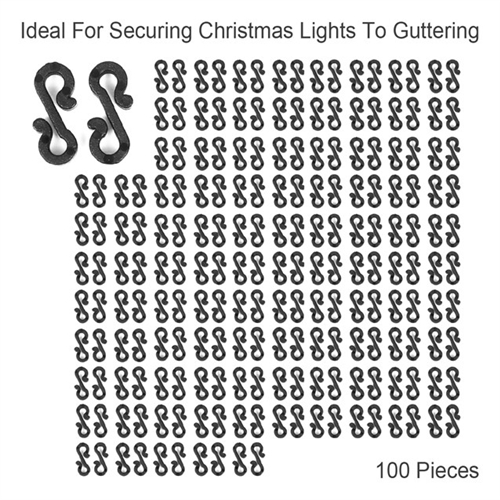 Christmas Workshop 120pc Gutter "S" Hooks - Black