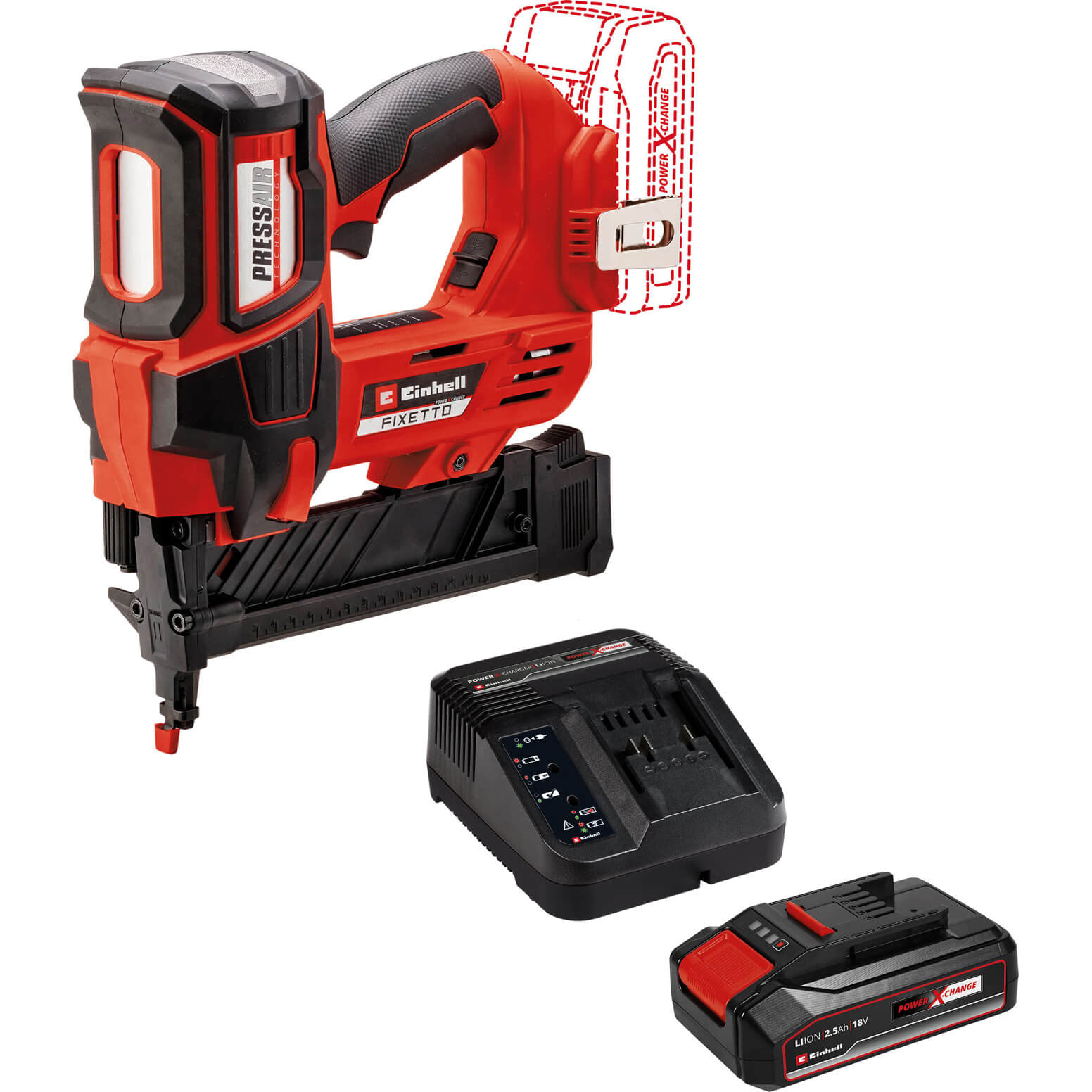 Einhell Fixetto 18/38 S 18v Cordless Staple Gun 1 X 2.5ah Li-ion Charger No Case