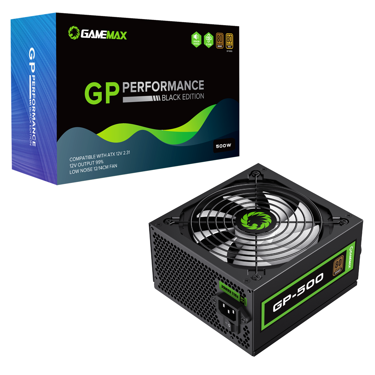 Gamemax GP500 500W Power Supply 80 Plus Bronze