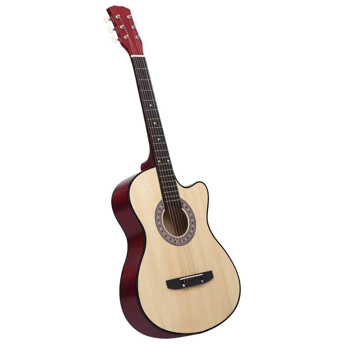 VidaXL Western Acoustic Cutaway Guitar with 6 Strings 38 Basewood